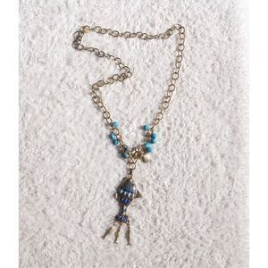 Vintage 00s Lilly Pulitzer Blue Gold Fish Necklace